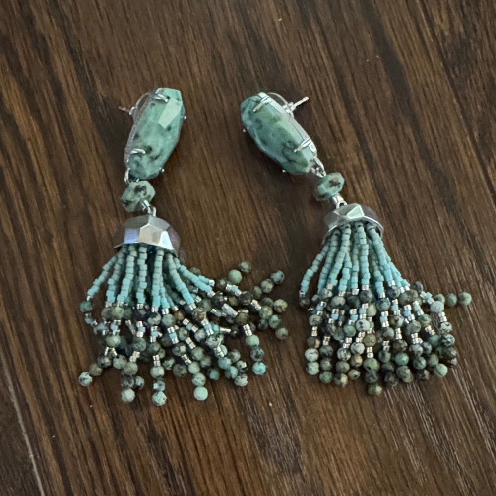 Kendra Scott Turquoise and Silver Beaded Earrings